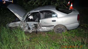 Řidič narazil do několika stromů a sjel z cesty