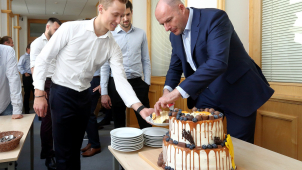FOTO: Házenkáři Plzně přijímali gratulace k titulu na kraji